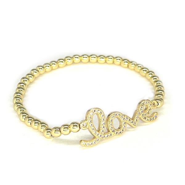 LOVE METAL BALL STRETCH BRACELET