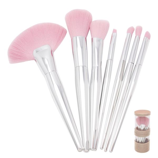 7 PC BRUSH SET W RHINESTONE CASE