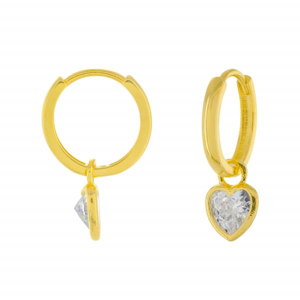 HEART METAL HUGGIE EARRING