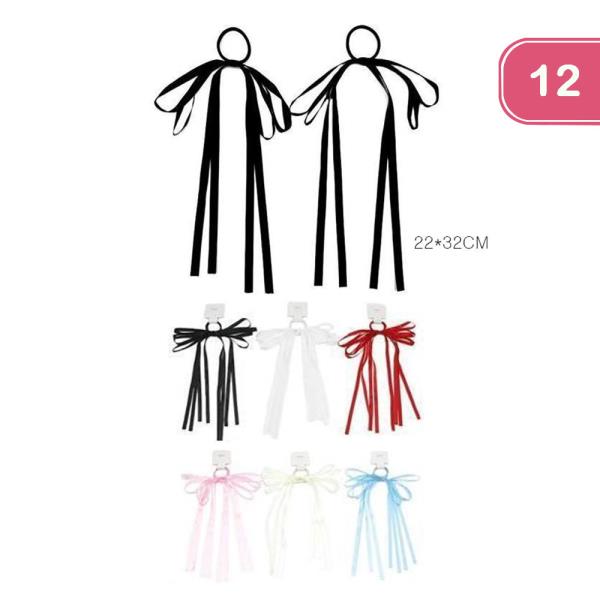 LONG STRING BOW HAIR TIE (12 UNITS)
