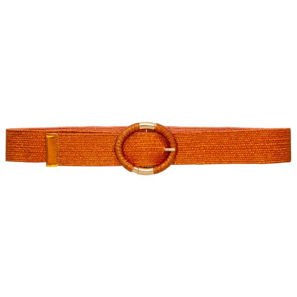 ROUND BUCKLE RAFFIA BELT