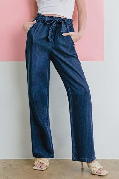 ($14.75/EA X 15 PCS) LOOSE DRAPE ELASTIC  BAND JEAN WITH CLOTH BELT