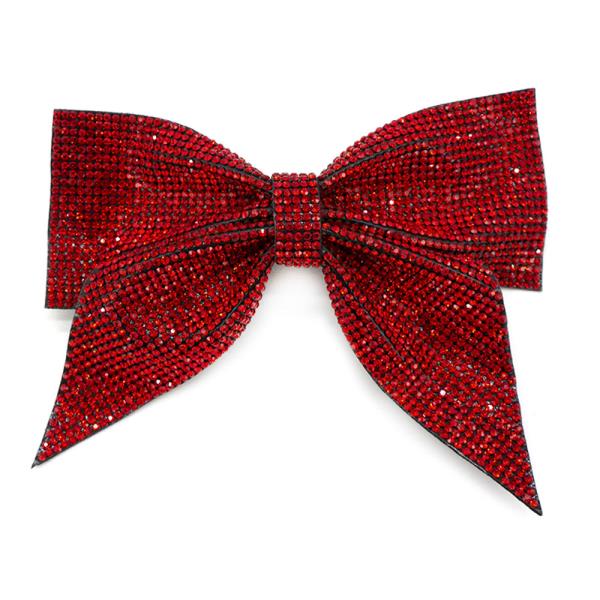 RHINESTONE RIBBON HAIR BOW PIN