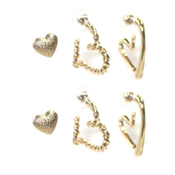 HEART MULTI EARRING 3 PAIR SET