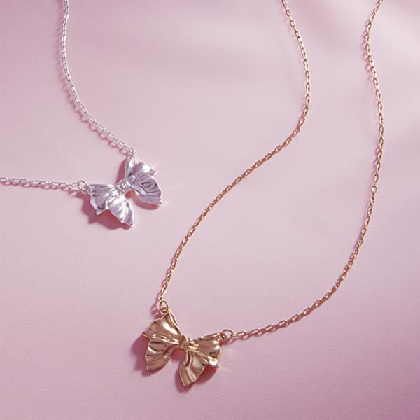 BOW SHAPED METAL SHORT NECKLACE