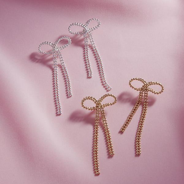 BOW SHAPED METAL POST EARRING