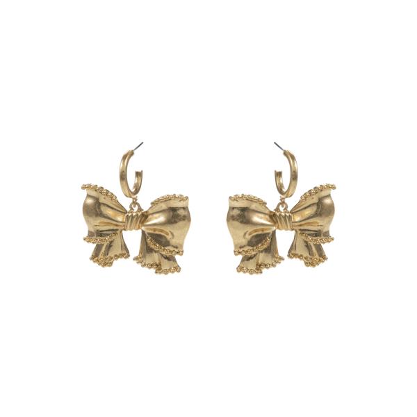 BOW SHAPED METAL HOOP EARRING