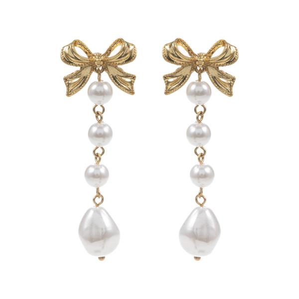 BOW SHAPED METAL POST EARRING