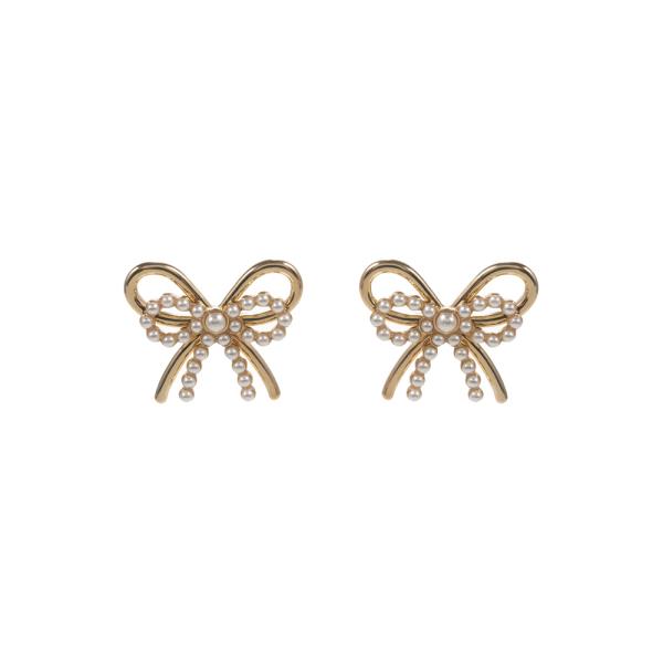 BOW SHAPED METAL POST EARRING