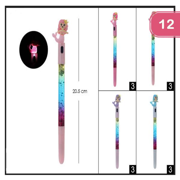 MERMAID RAINBOW LIGHT UP PEN (12 UNITS)