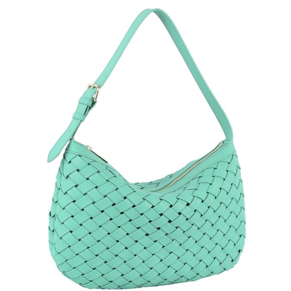 FASHION WOVEN BUCKLE SHOULDER BAG