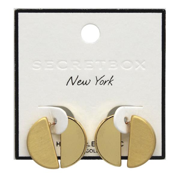 SECRET BOX 14K GOLD DIPPED ROUND EARRING