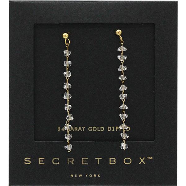 SECRET BOX 14K GOLD DIPPED GLASS BEAD EARRING