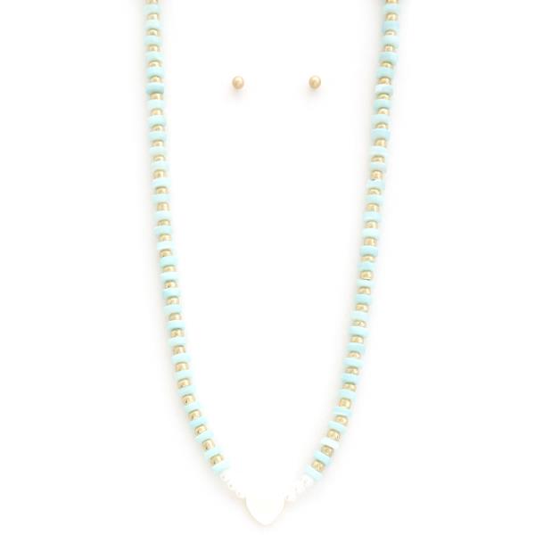 HEART CHARM BEADED NECKLACE