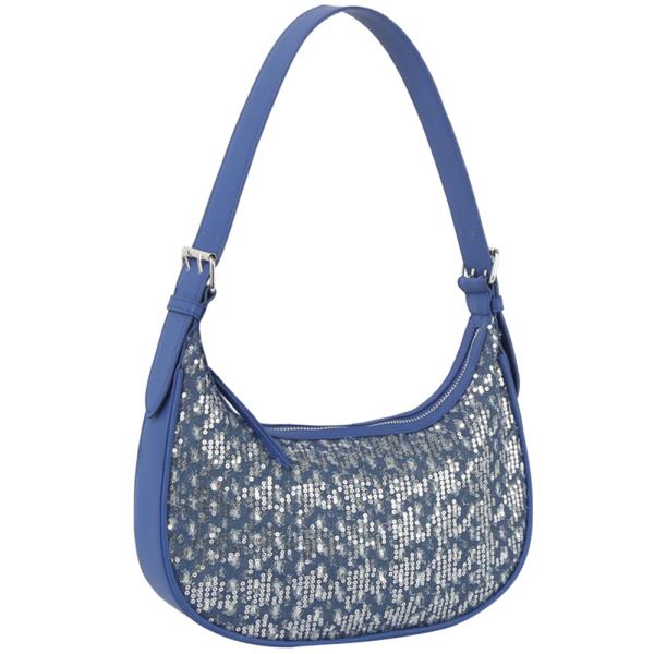 SEQUIN DENIM SHOULDER BAG