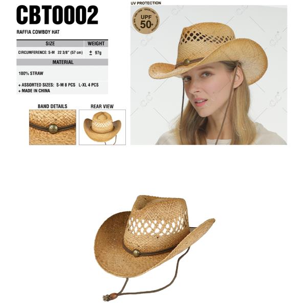 CC RAFFIA COWBOY HAT