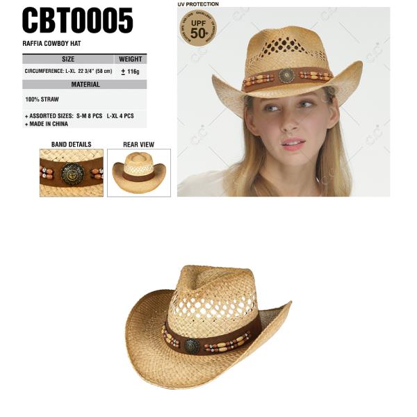 CC RAFFIA COWBOY HAT