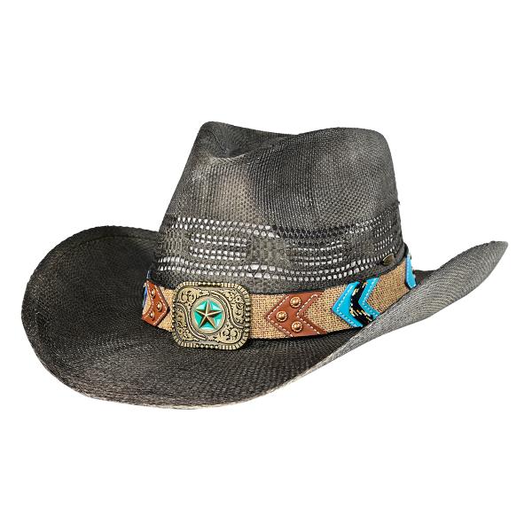 CC VENTED COWBOY WITH WESTERN PATTERN VEGAN PATCH BAND