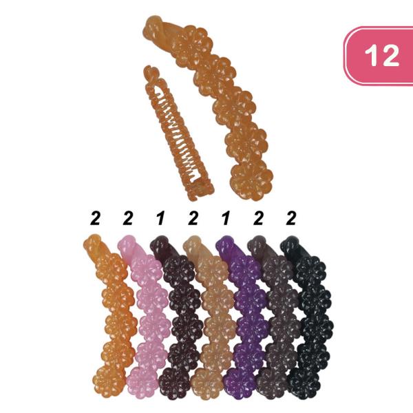FLOWER BANANA HAIR CLIP (12 UNITS)