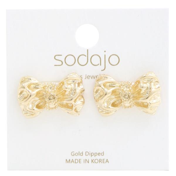 SODAJO BOW GOLD DIPPED EARRING