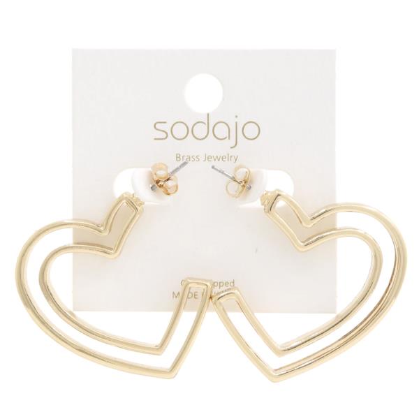 SODAJO OPEN HEART GOLD DIPPED EARRING