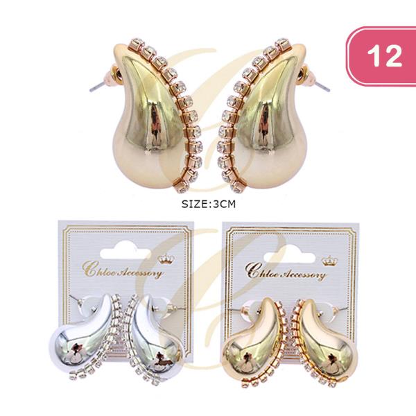 RHINESTONE TEARDROP EARRING (12 UNTIS)
