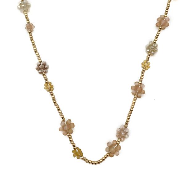 FLOWER BEADED NECKLACE