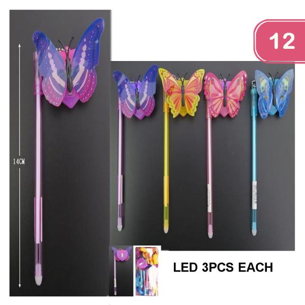 BUTTERFLY LED PEN (12 UNITS)