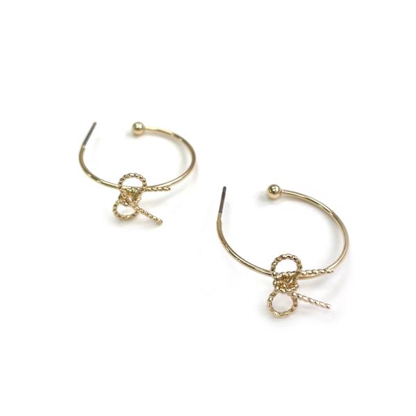 BOW RIBBON HOOP EARRING