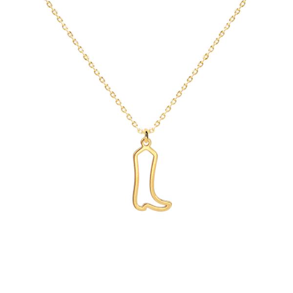 SECRET BOX 14K GOLD DIPPED BOOTS PENDANT NECKLACE