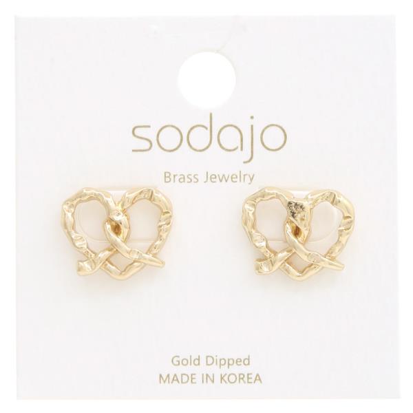 SODAJO HEART SHAPE POST GOLD DIPPED EARRING