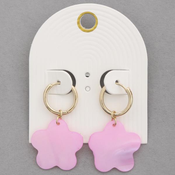 MOTHER OF PEARL FLOWER DANGLE EARRING