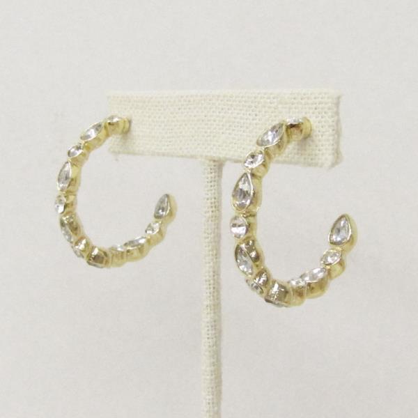 STONE C HOOP EARRING