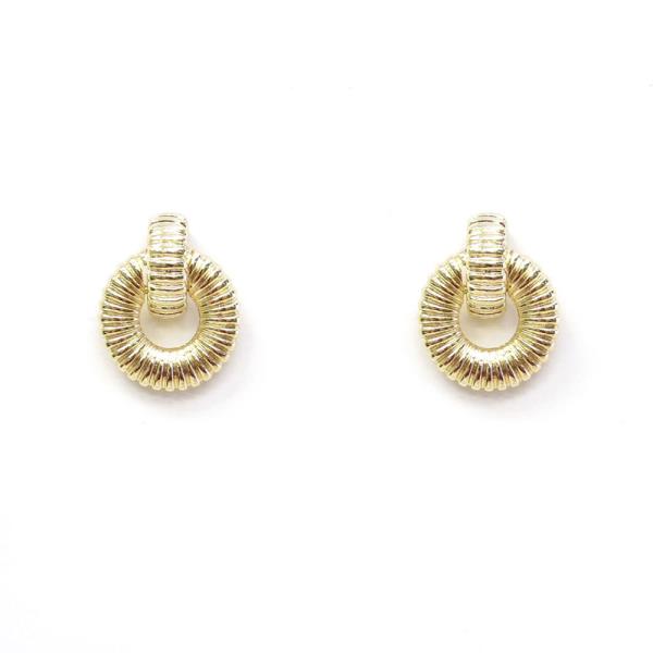 METAL ROUND POST EARRING