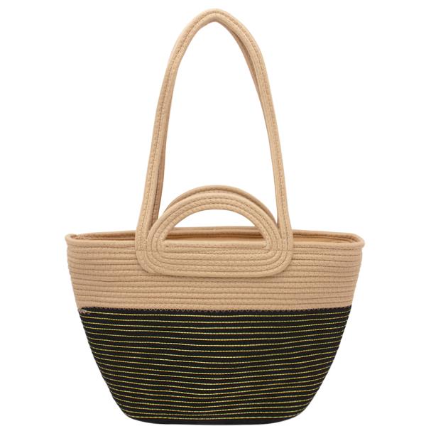 TWO TONE SHOULDER TOTE BAG