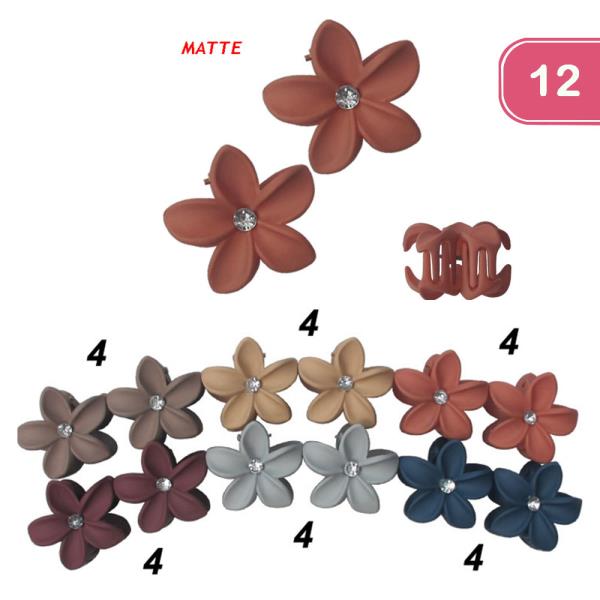 FLOWER RHINESTONE HAIR CLIP (12 UNITS)