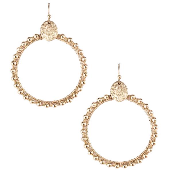 METAL ROUND DANGLE EARRING