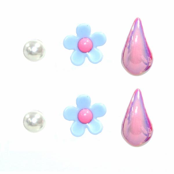 FLOWER 3 PAIR EARRING SET