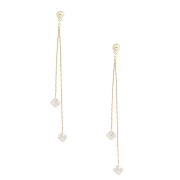 DAINTY CLOVER METAL DANGLE EARRING