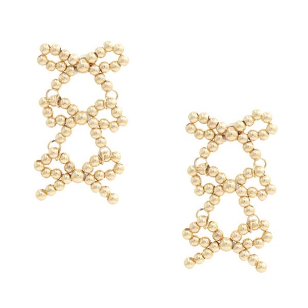 TRIPLE RIBBON BOW LINK EARRING