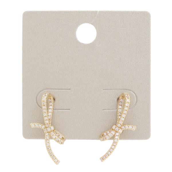 RHINESTONE METAL EARRING