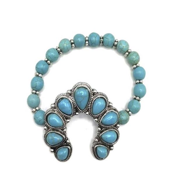 WESTERN TQ STONE STRETCH BRACELET