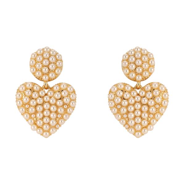 PEARL HEART DANGLE EARRING
