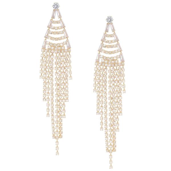 CZ RHINESTONE DANGLE EARRING