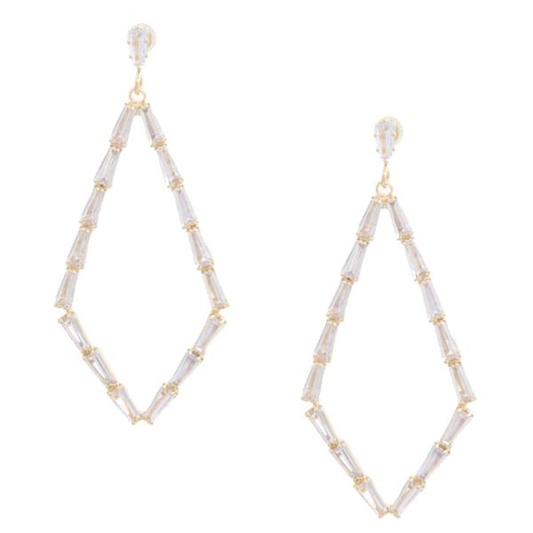GEOMETRIC SHAPE CZ DANGLE EARRING