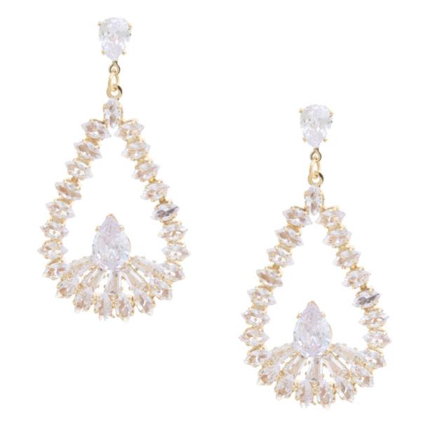 TEARDROP CZ DANGLE EARRING