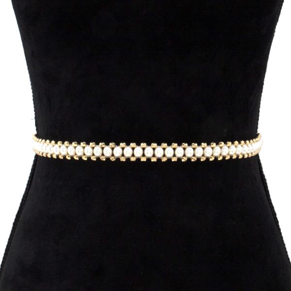 PEARL RHINESTONE BELT