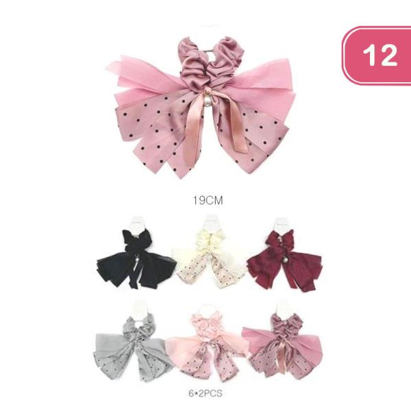 RIBBON HAIR SCRUNCHIE (12 UNITS)