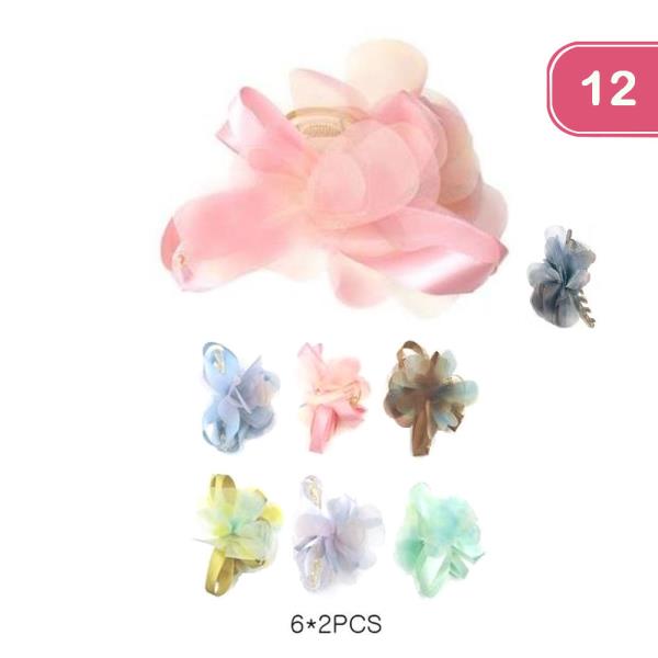 FLOWER HAIR CLIP (12 UNITS)
