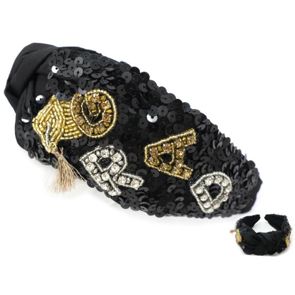 SEED BEAD SEQUIN GRADUATION HEADBAND